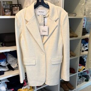 Ena Pelly Women's Oversized Cream Jacket